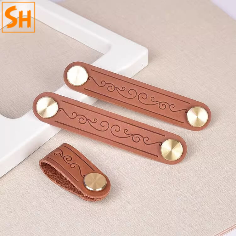 Tay nắm tủ bằng da bò cao cấp SHA32-7 Tay nắm tủ bằng da bò cao cấp SHA32