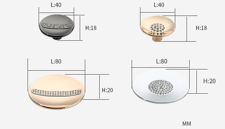 Tay nắm tủ hợp kim kẽm đính đá SHK1012