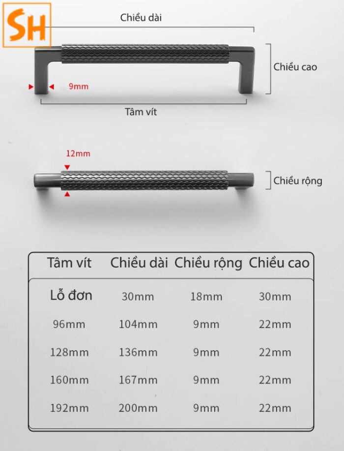 Tay nắm tủ hợp kim hoạ tiết sáng tạo UFN6501 22