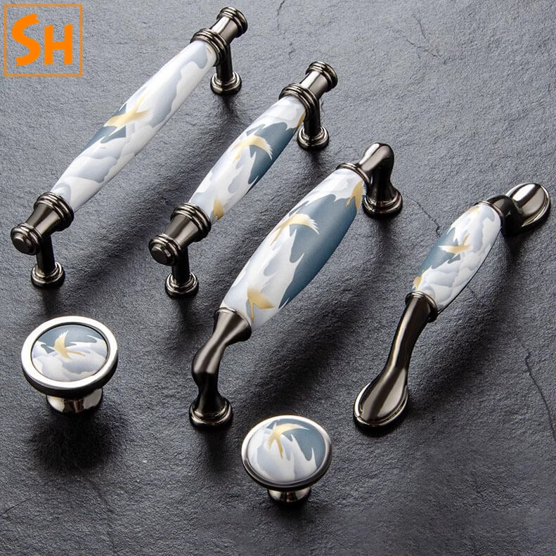 Tay nắm tủ gốm sứ họa tiết cao cấp MDB269-19 Tay nắm tủ gốm sứ họa tiết cao cấp MDB269