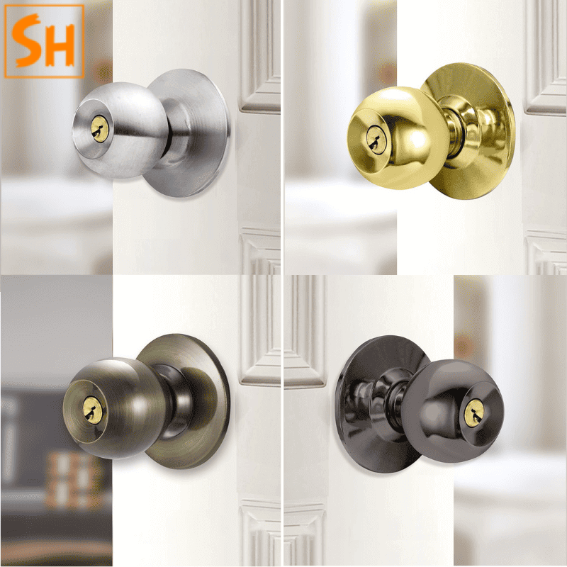 Ổ khóa cửa tròn phòng vệ sinh inox SHR587S Ổ khóa cửa tròn phòng vệ sinh inox SHR587S