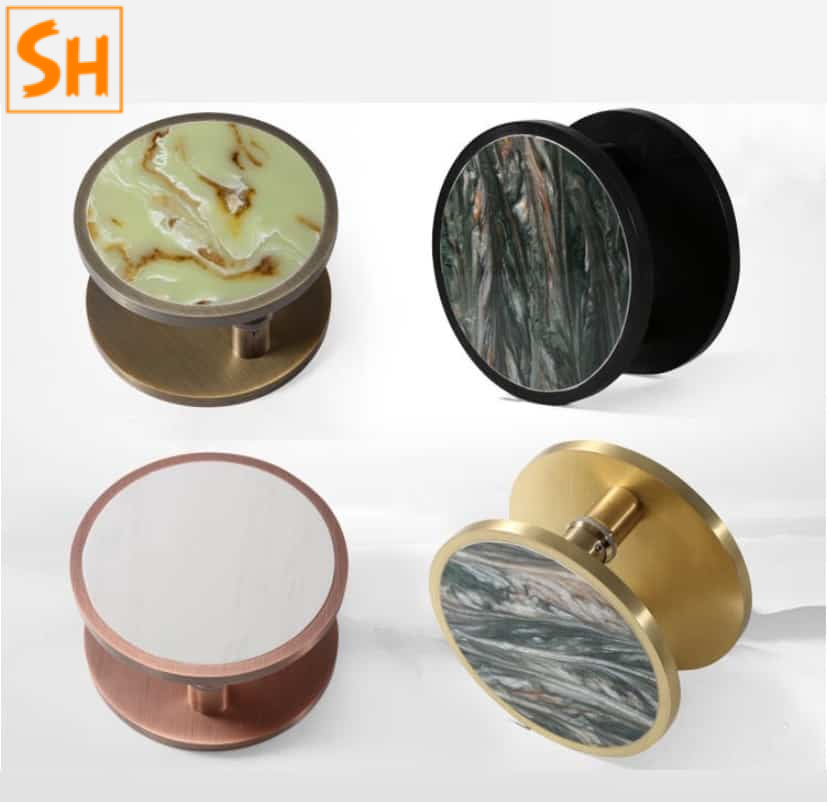 Tay nắm cửa khảm đá tự nhiên hình tròn độc đáo SH.1002118888 Tay nắm cửa khảm đá tự nhiên hình tròn độc đáo SH.1002118888
