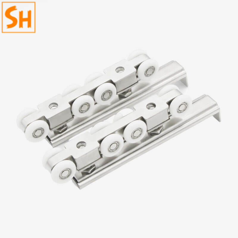 Bộ bánh xe cửa lùa 8 bánh tải trọng 80kg DFL-P069A-1 Bộ bánh xe cửa lùa 8 bánh tải trọng 80kg DFL-P069A