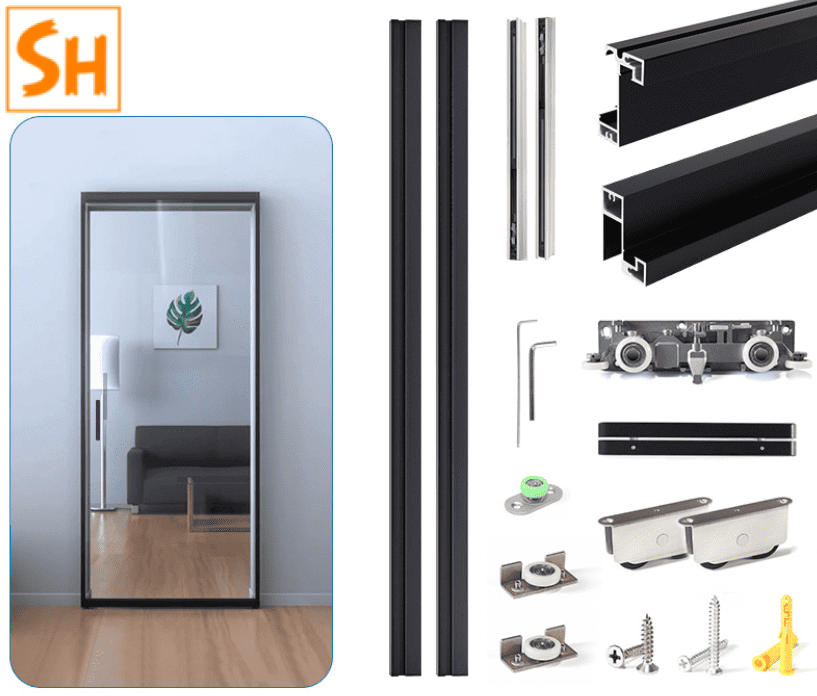 Bộ ray trượt cửa lùa âm cho cửa kính BTC-CTG13