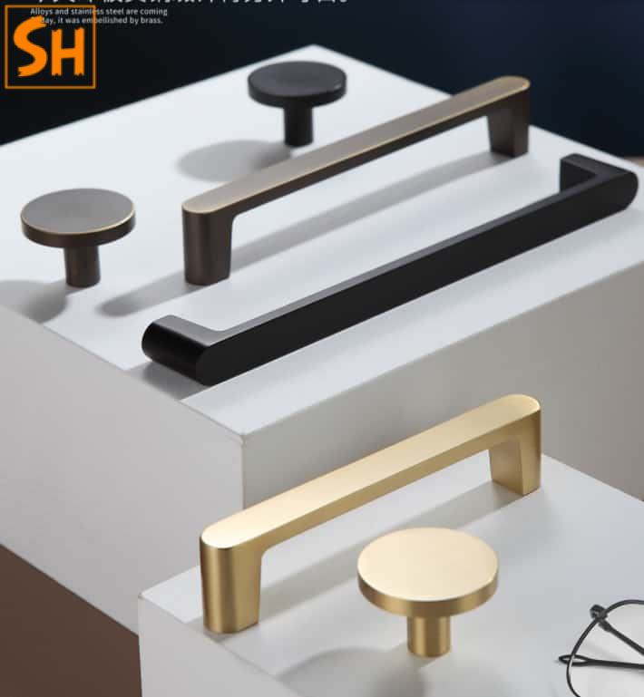 Tay nắm tủ bếp bằng đồng đặc tối giản SH.261220 Tay nắm tủ bếp bằng đồng đặc tối giản SH.261220