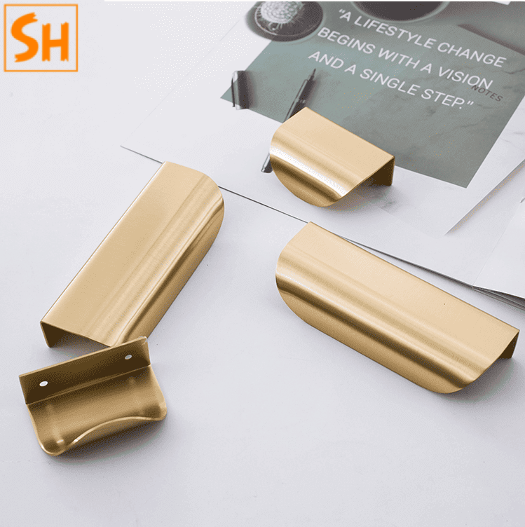 Tay nắm tủ bằng đồng âm tủ hiện đại HXTY116 -8