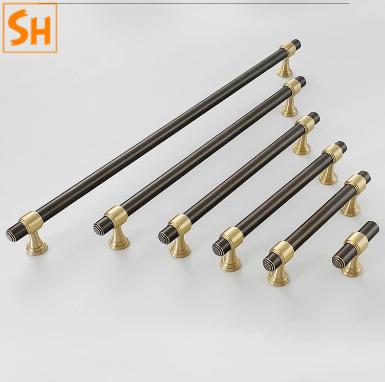 Tay nắm tủ đồng thau phong cách retro GBH662CA-1