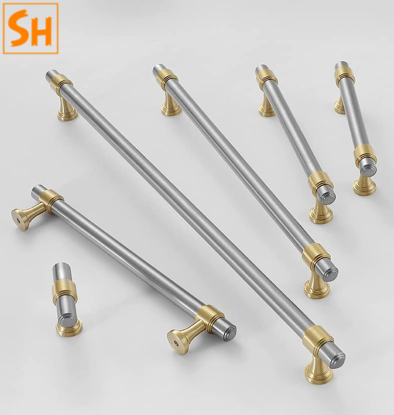 Tay nắm tủ đồng thau phong cách retro GBH662SV-1