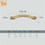 Tay nắm tủ cổ điển bằng đồng thau cao cấp SH.L1047