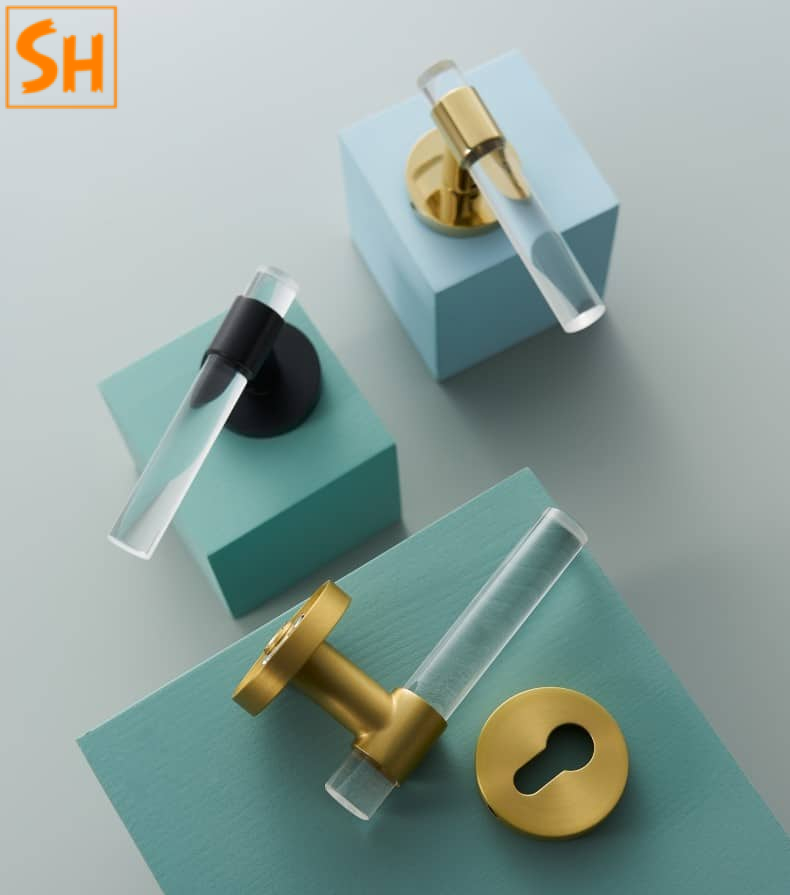 Khoá cửa tay gạt trong suốt Châu Âu hiện đại KDC6809 Khoá cửa tay gạt trong suốt Châu Âu hiện đại KDC6809