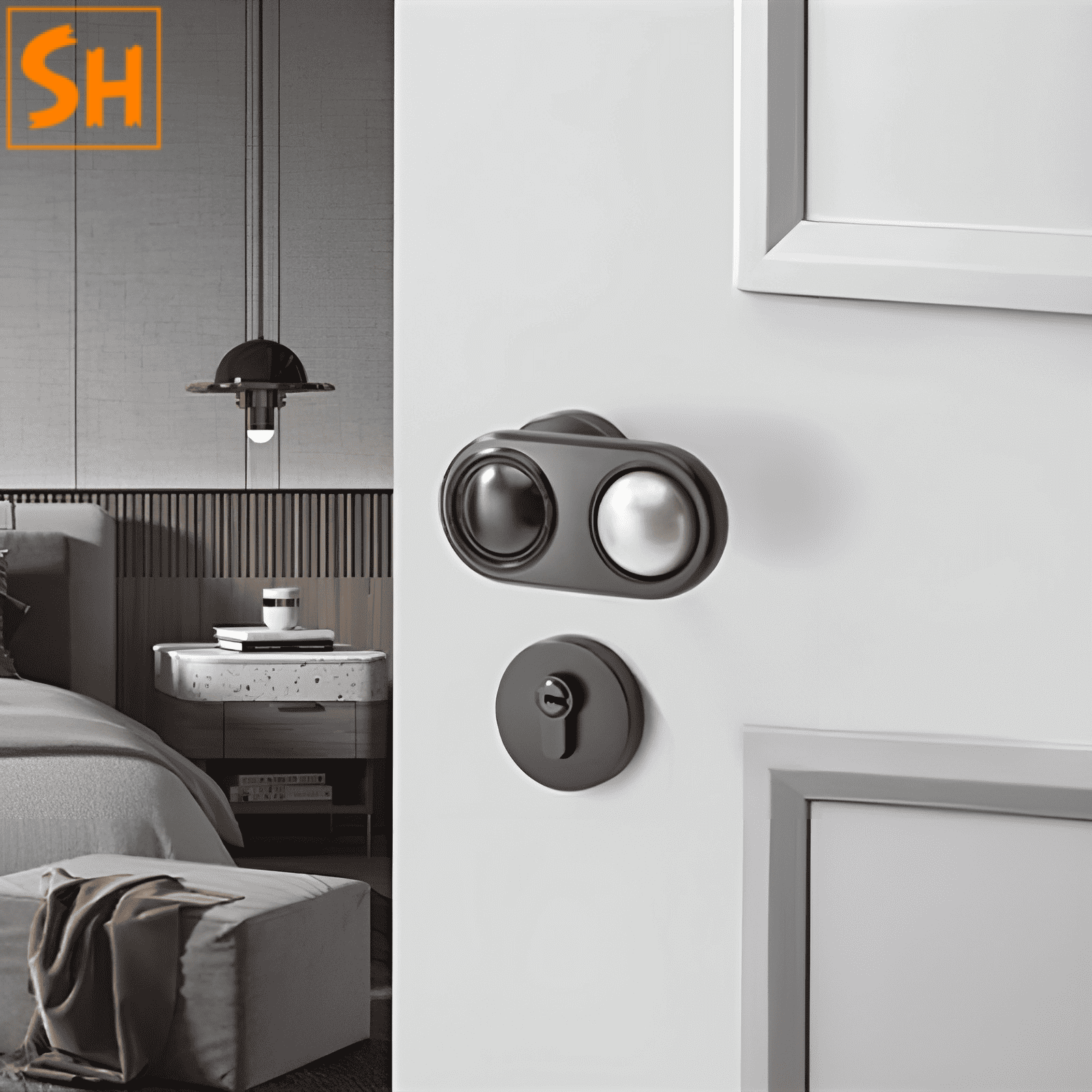 Khóa cửa tay nắm hình viên ngọc sáng tạo SH6860 Khóa cửa tay nắm hình viên ngọc sáng tạo SH6860
