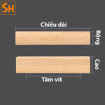 Tay nắm tủ gỗ cao su màu nhạt trơn SH3136 a