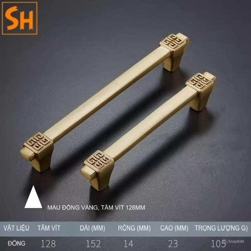 Tay nắm tủ bằng đồng cổ điển phong cách Trung Hoa XLS7928-25