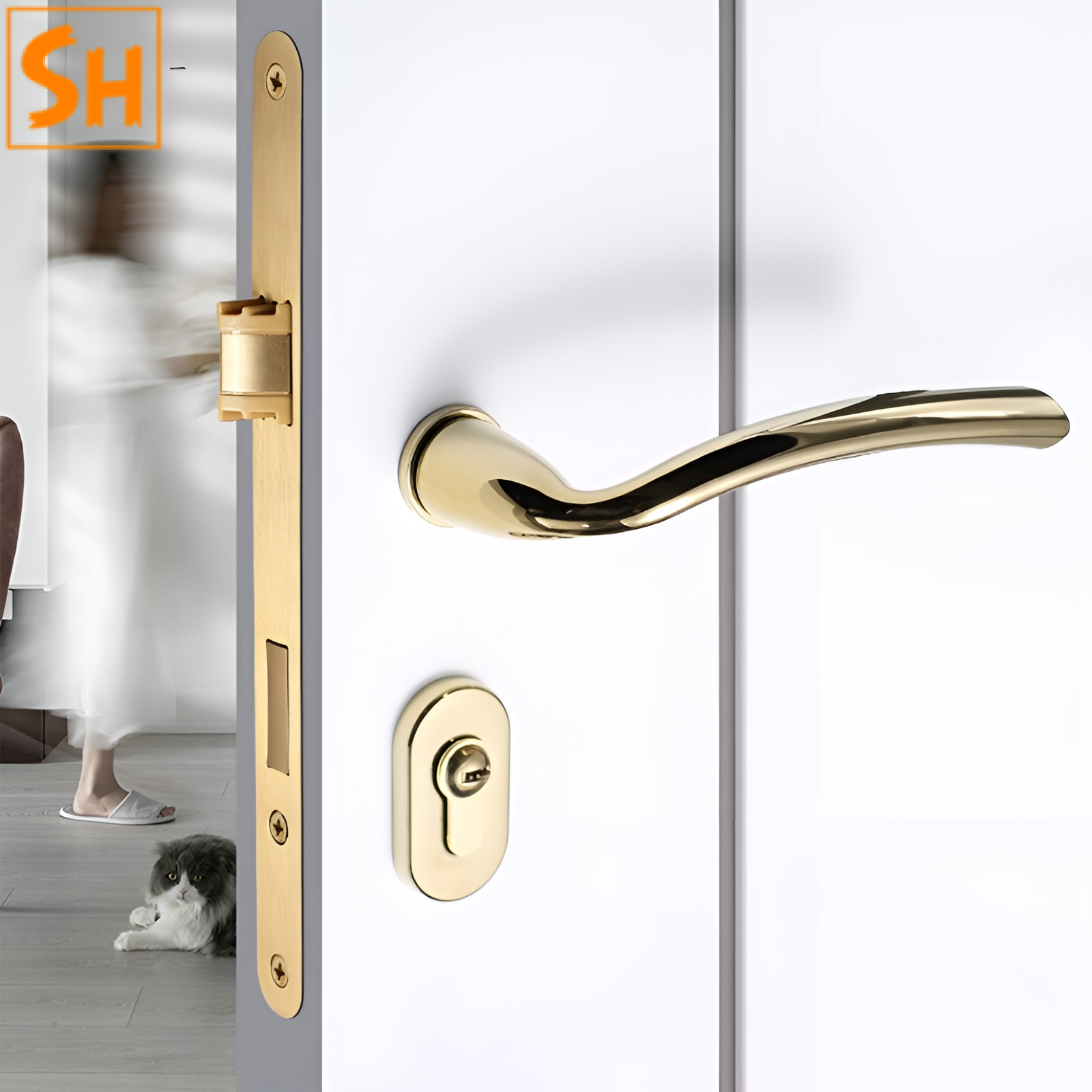 Khóa phân thể hợp kim kẽm dạng tay cong SHF3022 VÀNG Khóa phân thể hợp kim kẽm dạng tay cong SHF3022 1