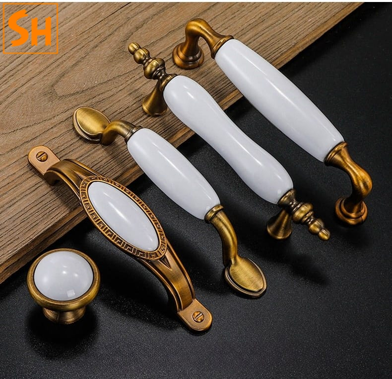 Tay nắm tủ gốm sứ trắng sữa thanh lịch SHKB5160 1