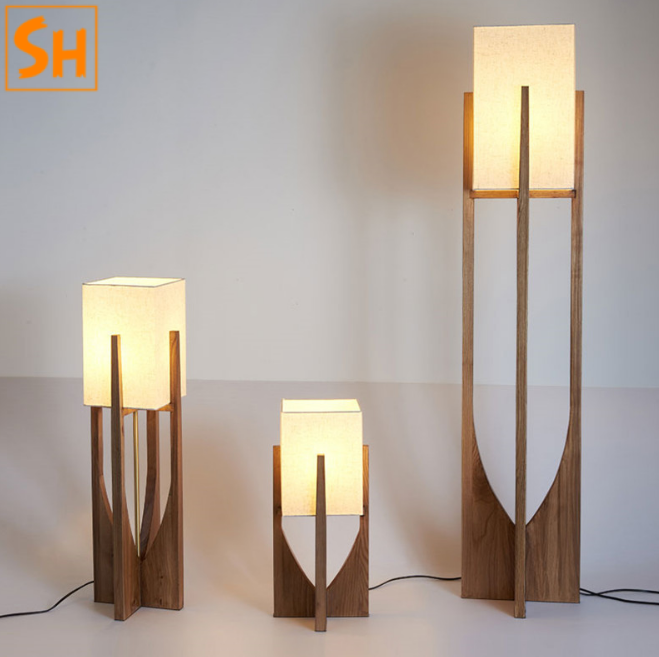 Đèn sàn đế gỗ decor hotel SH-LJ001 1