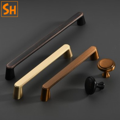 Tay nắm tủ đồng cổ cao cấp Bắc Âu SH9179.12 Tay nắm tủ hợp kim kẽm chân đế dày SH9179