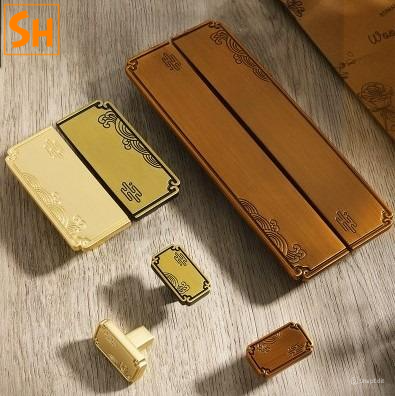 Tay nắm tủ hình chữ nhật họa tiết Trung Hoa SH2420.6 Tay nắm tủ hình chữ nhật họa tiết Trung Hoa SH2420.6