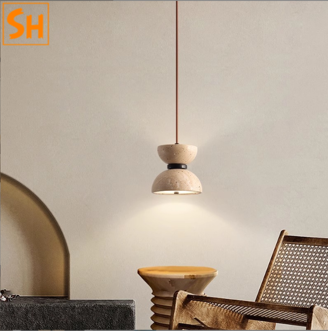 Đèn chùm thả đá travertine phong cách Nhật SM-D8190 1