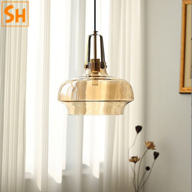 Đèn thả chao thủy tinh retro tối giản D2362 1