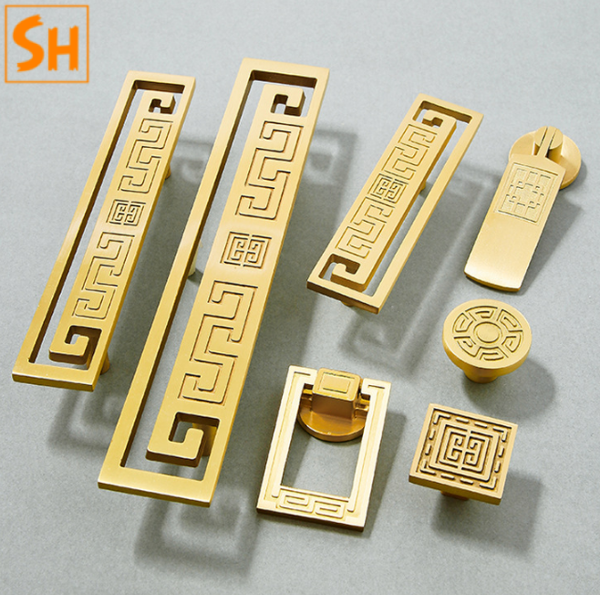 Tay nắm tủ bằng đồng phong cách Retro PALO0058.2