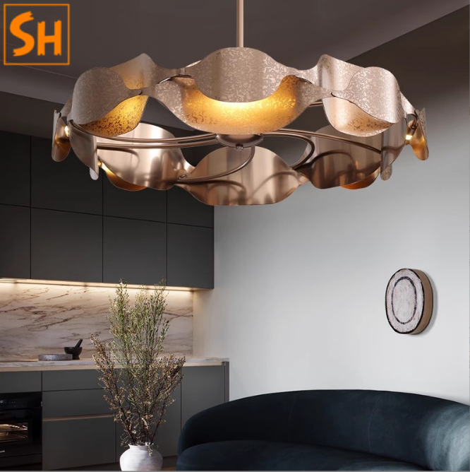 Đèn chùm phòng khách nghệ thuật thép không gỉ HXT301A 1