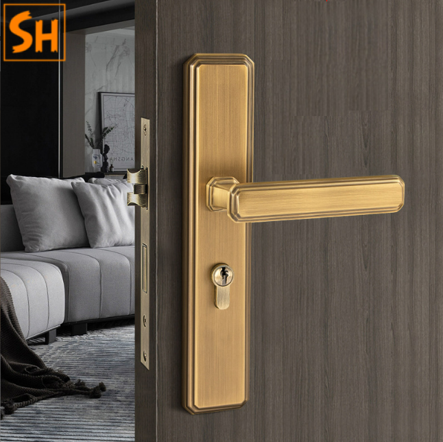 Khóa cửa phòng ngủ đồng thau tối giản BR20191 A