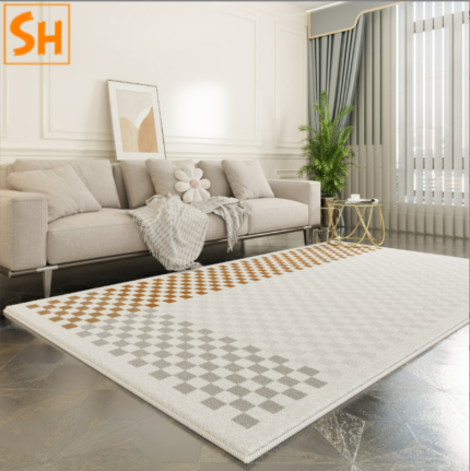 Thảm trải sàn đầu giường họa tiết bàn cờ JR40581