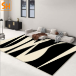 Thảm trải sàn màu đen đan xen hiện đại TT90401