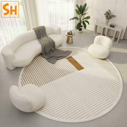 Thảm tròn màu kem Minimalist Sang Trọng JR202526