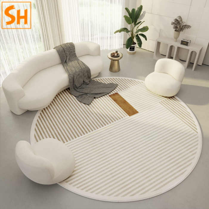 Thảm tròn màu kem Minimalist Sang Trọng JR202526 0 Thảm tròn màu kem Minimalist Sang Trọng JR202526