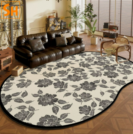 Thảm sàn uốn lượn hoa lá nghệ thuật JR0803