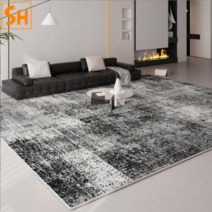 Thảm trải chân giường đen trắng sang trọng JR0826