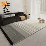 Thảm trải sàn hiện đại đen trắng tối giản JR0303
