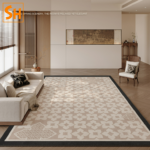 Thảm trang trí hoa bốn cánh cách điệu JR0315