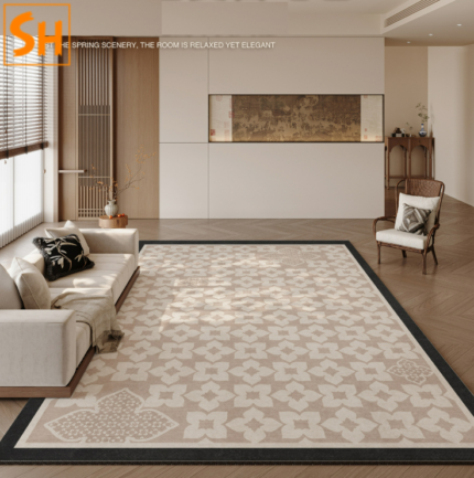 Thảm trang trí hoa bốn cánh cách điệu JR0315