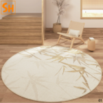 Thảm tròn họa tiết tre vàng thiên nhiên JR5853