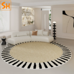 Thảm tròn kiểu Pháp decor phòng khách JR202512