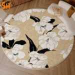 Thảm tròn họa tiết các loài hoa mỹ miều SF3202
