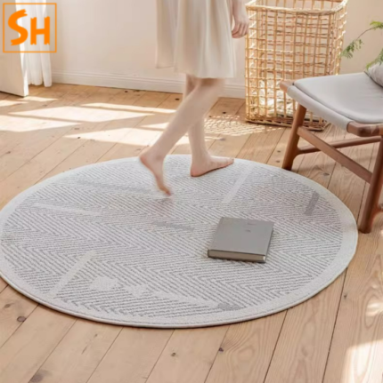 Thảm tròn hoạ tiết ziczac nổi bật DK1050