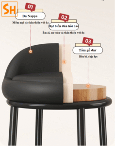 Ghế quầy bar quầy thu ngân bọc da JBY44A 11