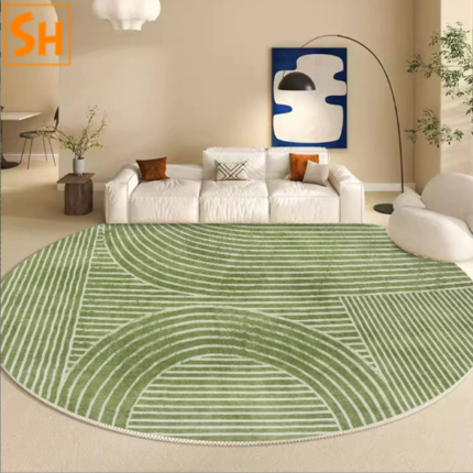 Thảm tròn họa tiết sọc phong cách Wabi-sabi DH4164