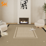 Thảm phòng ngủ họa tiết ô vuông đối xứng JR2307