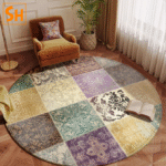 Thảm tròn decor họa tiết dân tộc cổ điển TY8763
