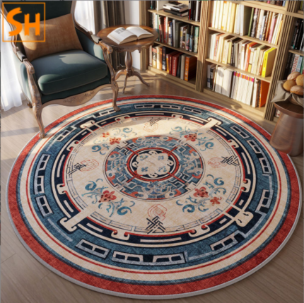 Thảm tròn họa tiết cổ điển Á – Âu TE2607