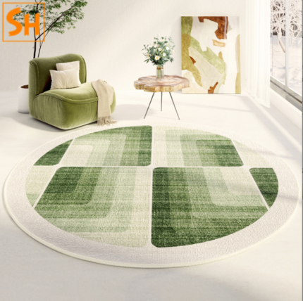 Thảm tròn sofa sắc xanh lá thiên nhiên XS005