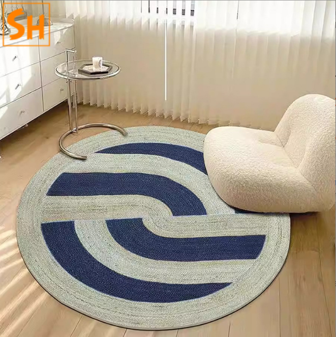 Thảm tròn đan sợi đay tự nhiên thân thiện MS2107 2 Thảm tròn đan sợi đay tự nhiên thân thiện MS2107