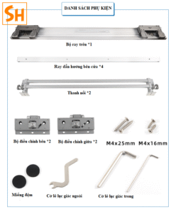Phụ kiện cửa lùa cánh phẳng giảm chấn CG182 6