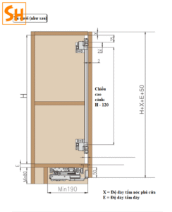 Phụ kiện cửa lùa cánh phẳng giảm chấn CG182 15