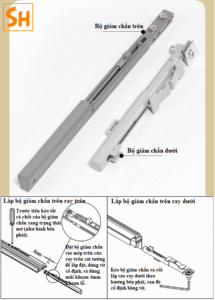 Phụ kiện cửa lùa giảm chấn tủ quần áo YG206 15